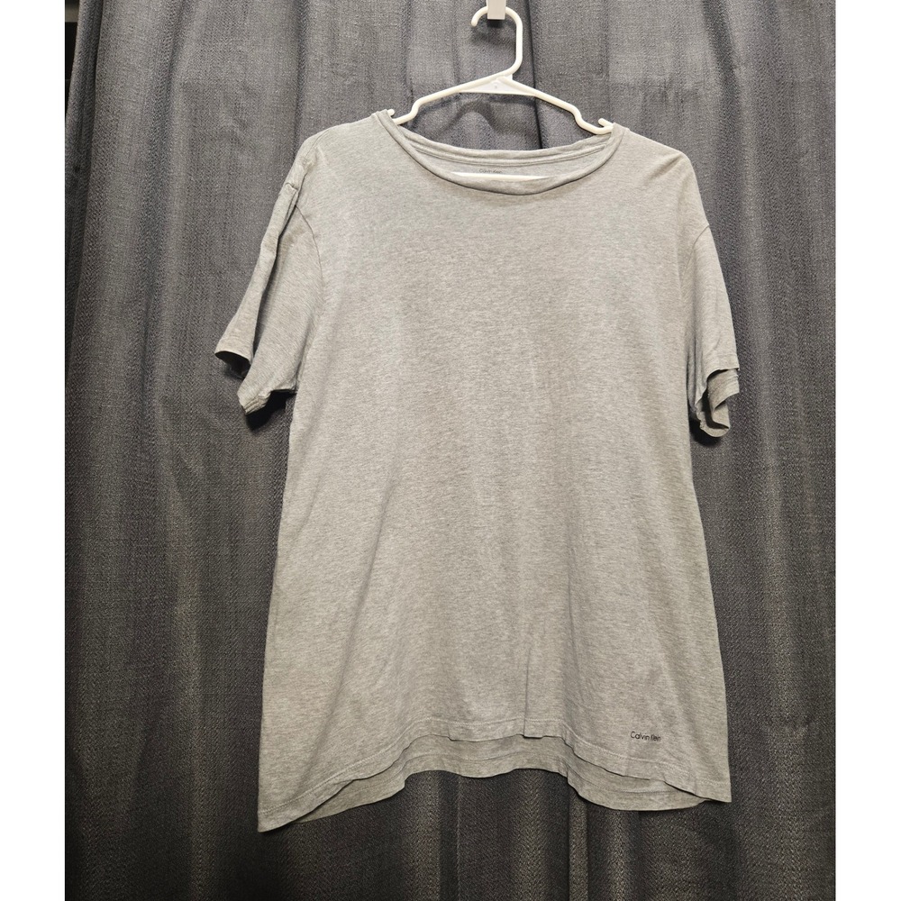 Calvin‎ Klein Gray Cotton Crew Neck T-Shirt Casual Everyday Top Size M